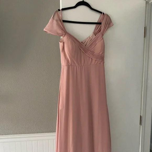 quartz colored bridesmaid dresses Quartz Bridesmaid Dress Shiny Satin Size XS